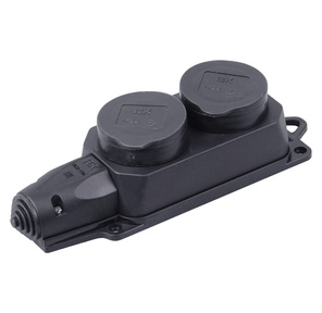 Iek PKR62-016-2-K02 РБ32-1-0м Розетка  (колодка) двухместная с защитными крышками ОМЕГА IP44