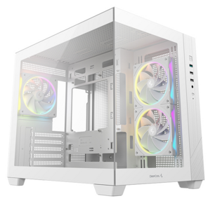 корпус Deepcool CG330 3F WH без БП,  боковое окно  (панорама),  3x120mm ARGB PWM вентилятора,  белый,  mATX  (R-CG330-BKNGM3-G)
