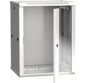 19" настенный шкаф 12U 600x450,  стекл. передняя дверь,  серый  (плоск. упак)