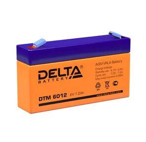 Delta DTM 6012  (1.2 А\ч,  6В) свинцово- кислотный аккумулятор
