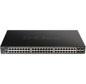 D-Link DGS-1250-52XMP / A1A,  L2 Smart Switch with 48 10 / 100 / 1000Base-T ports and 4 10GBase-X SFP+ ports  (48  PoE ports 802.3af / 802.3at  (30 W),  PoE Budget 370W).16K Mac address,  802.3x Flow Control,  4K
