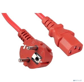 Cabeus PC-186-VDE-1.8M-RD Кабель питания компьютера  (Schuko+C13)  (3x0.75),  красный,  1.8м