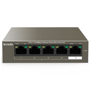 Tenda TEF1105P-4-38W PoE,  который имеет 5 портов 10 / 100 Мбит / с Base-TX RJ45. Передача на расстояние до 250 метров