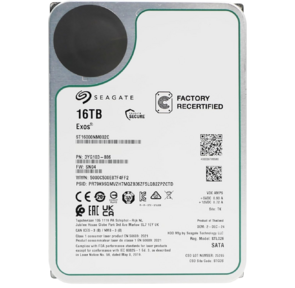 Жесткий диск HDD Seagate SATA 16Tb Exos X16 6Gb / s 7200 512Mb OFFICIAL RECERTIFIED 1 year warranty  (replacement ST16000NM001G,  ST16000NM000J)