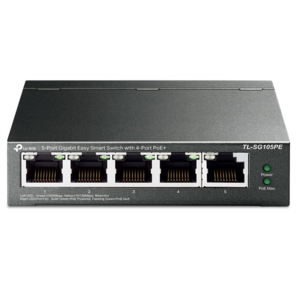 Easy Smart Gigabit 5-port switch with 4 PoE + ports,  metal case,  desktop installation,  PoE budget-65W,  802.1 q VLAN support