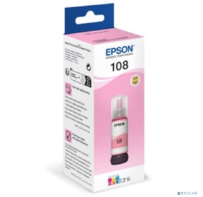 EPSON C13T09C64A  Картридж 108 EcoTank Ink для Epson L8050 / L18050,  Light Magenta 70