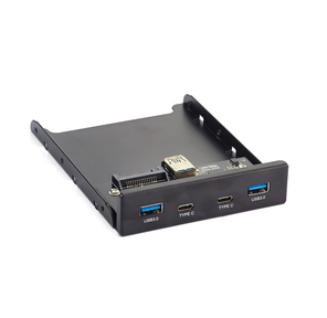 Exegate U3H-619 Планка USB на переднюю панель 3.5",  2*USB3.0+2*TypeC,  черная,  подсоед-е к мат. плат