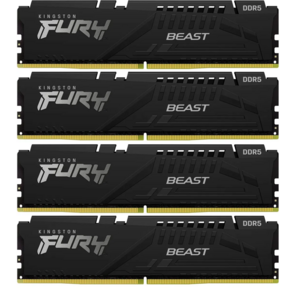 Память DDR5 4x16GB 6000MHz Kingston KF560C40BBK4-64 Fury Beast Black RTL Gaming PC5-48000 CL40 DIMM 288-pin 1.35В kit dual rank с радиатором Ret