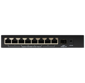 Коммутатор /  Unmanaged Switch 8x100Base-TX PoE,  1x1000Base-X SFP,  PoE Budget 80W,  metal case