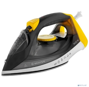 Утюг BRAYER BR4003GY,  2400 Вт,  керамическое покрытие,  пар 140 г / мин,  антикапля,  разбрызгивание,  330 мл,  самоотчистка