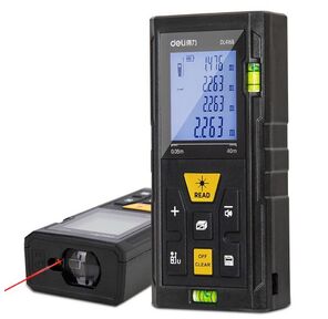 Лазерный дальномер Deli DL4168  (Диапазон измерения 0, 05~40м,  точность измерения: ±3мм)