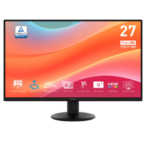 Монитор MSI 27" Pro MP272L черный IPS LED 16:9 HDMI M / M матовая 250cd 178гр / 178гр 1920x1080 100Hz DP FHD 3.82кг