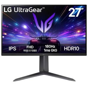 Монитор 27" LG 27GS65F-B Black  (IPS,  1920x1080,  HDMI+DP,  1 ms,  178° / 178°,  300 cd / m,  1000:1,  180Hz,  Pivot)