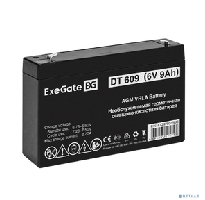 Exegate EX297507RUS Аккумуляторная батарея DT 609  (6V 9Ah,  клеммы F2)