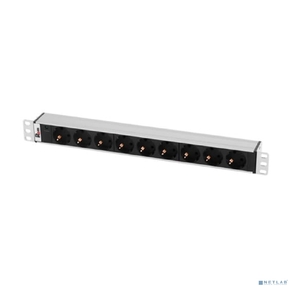 ЦМО Блок розеток Rem-10 без шнура с инд.,  9 Schuko,  вход IEC 60320 C14,  10A,  алюм.,  19"  (R-10-9S-I-440-Z)