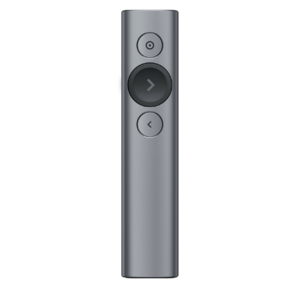 Презентер Logitech Spotlight Slate  (серый,  Bluetooth / 2.4 GHz,  перезаряжаемая литий-полимерная батарея 85мАч,  3D-акселерометр,  гироскоп,  кабель для зарядки,  чехол)  (арт. 910-004867,  M / N: R-R0011  /  C-U0016)