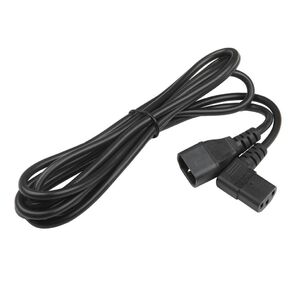 Hyperline PWC-IEC13A-IEC14-3.0-BK Кабель питания монитор-компьютер IEC 320 C13  (угловая) - IEC 320 C14  (3x1.0),  10A,  прямая вилка,  3м,  цвет черный