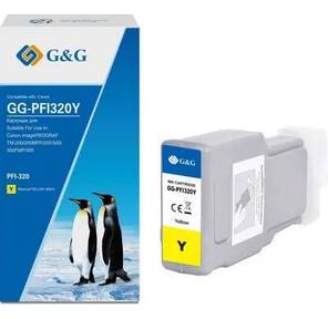Картридж струйный G&G GG-PFI320Y PFI-320Y желтый  (300мл) для Canon imagePROGRAF TM-200 / 200MFP / 205 / 300 / 300MFP / 305