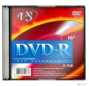Диски VS DVD-R 4.7Gb,  16x,  Slim Case 5шт.