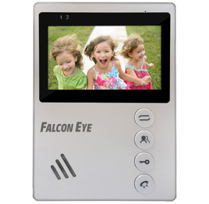 Falcon Eye Vista Видеодомофон: дисплей 4, 3" TFT; механические кнопки; подключение до 2-х вызывных панелей;  OSD меню; питание AC 220В  (встроенный БП) или от внешнего БП DC 12В