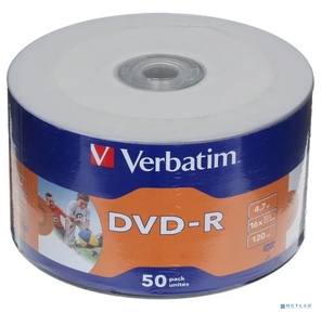 Диск DVD-R Verbatim 4.7 Gb,  16x,  Shrink  (50)