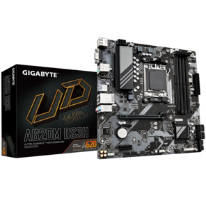 GIGABYTE A620M DS3H,  AM5,  A620,  2*DDR5,  DP+HDMI+D-Sub,   4 SATA 6 Гб / с,  M2,  Audio,  Gb LAN,  USB 3.2,  USB 2.0,  mATX