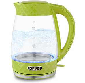 Чайник электрический Kitfort KT-6123-2 2л. 2200Вт салатовый  (корпус: стекло)