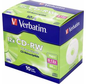 Диск CD-RW Verbatim 700Mb 12x DataLife+  (10шт) 43148