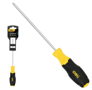 Отвертка Pozidriv Deli DL631003P PZ3x150мм сталь Cr-V,  двухкомпонентная прорезиненная рукоять