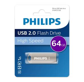 Флеш накопитель 64GB PHILIPS IRON 2.0 64GB,  USB 2.0