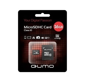 Micro SecureDigital 16Gb QUMO QM16GMICSDHC10U1 {MicroSDHC Class 10 UHS-I,  SD adapter}