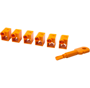 Комплект блокираторов коннектора RJ-45  (6 шт.) + ключ,  оранжевый