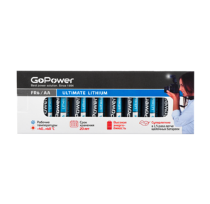 Батарейка GoPower FR6 AA BOX10 Lithium 1.5V