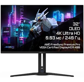 Монитор Gigabyte 31.5" Aorus FO32U2 черный QD OLED LED 16:9 HDMI матовая HAS 250cd 178гр / 178гр 3840x2160 240Hz DP 4K USB 9.6кг
