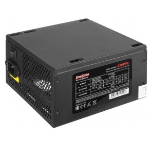 Exegate EX260637RUS-S Блок питания 350W ExeGate 350PPE,  ATX,  SC,  black,  APFC,  12cm,  24p+4p,  PCI-E,  5*SATA,  3*IDE,  FDD + кабель 220V с защитой от выдергивания
