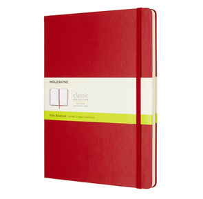 Блокнот Moleskine CLASSIC QP092F2 XLarge 190х250мм 192стр. нелинованный фиксирующая резинка красный