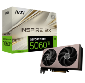 Видеокарта MSI RTX5060Ti INSPIRE 2X OC 16GB GDDR7 128bit 3xDP HDMI 2FAN RTL