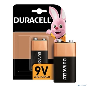 Duracell 6LR61-1BL / 6LF22 9V  (1 шт. в уп-ке) алкалиновые,  крона [MN1604] 6LP3146 / MN1604