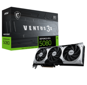 Видеокарта MSI RTX5080 VENTUS 3X OC PLUS 16GB GDDR7 256bit 3xDP HDMI 3FAN RTL
