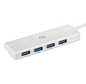 Разветвитель USB-C Digma HUB-4U3.0-UC-S 4порт. серебристый