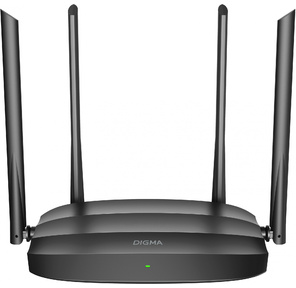 Роутер беспроводной Digma DWR-AC1201 AC1200 10 / 100BASE-TX черный  (упак.:1шт)
