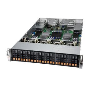 Платформа системного блока SuperMicro SYS-240P-TNRT 2U,  4x LGA4189 Xeon H-Series only,  48x DDR4 3200 DIMM,  24x 2.5" NVMe / SAS3 / SATA3 drive bays 8 tray included ,  4x PCI 3.0 x16 FHHL,  2x PCI 3.0 x8 FHHL,  2x 10G RJ45,  2x 10G SFP+ X710,  2x M.2 SATA / NVME 22110,  2x 2000W  (420148)
