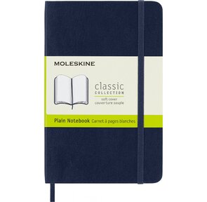 Блокнот Moleskine CLASSIC SOFT QP613B20 Pocket 90x140мм 192стр. нелинованный мягкая обложка фиксирующая резинка синий сапфир