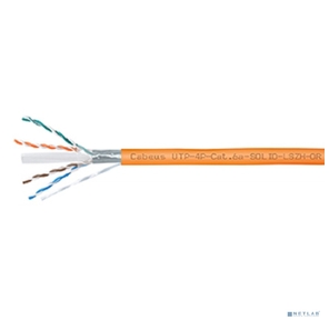 Cabeus UTP-4P-Cat.6a-SOLID-LSZH-OR Кабель витая пара UTP  (U / UTP),  категория 6A,  4 пары  (23 AWG),  одножильный,  LSZH нг (А)-HF,  оранжевый  (305 м)