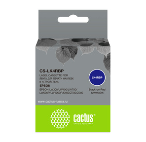 Картридж ленточный Cactus CS-LK4RBP черный для Epson LW300 / LW400 / LW700 / LW600P / LW1000P