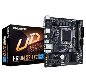 GIGABYTE H610M S2H,  LGA1700,  H610,  2*DDR5,  4*SATA,  1*M.2,  2*USB 3.2,  4*USB 2.0,  1*PCIx16,  1*PCIx1,  D-Sub+HDMI+2*DP,  mATX