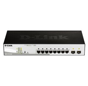 Коммутатор D-Link DGS-1210-08P / G3A Настраиваемый L2 коммутатор с 8 портами 10 / 100 / 1000Base-T и 2 портами 1000Base-X SFP  (8 портов PoE 802.3af / at,  PoE-бюджет 65 Вт)