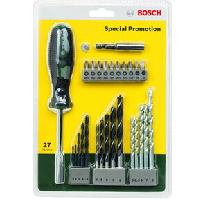 Набор Bosch 2607017201 сверла биты - 27 предметов + ручная отвертка