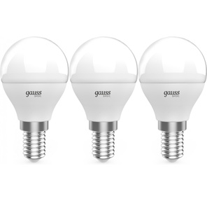 Лампа светодиодная Gauss Basic 10531252T 5.5Вт цок.:E14 шар 220B 4100K св.свеч.бел.нейт.  (упак.:3шт)