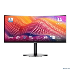 MSI Modern MD342CQP 34" 21:9 UWQHD (3440x1440) VA Curve 1500R, 1ms (MPRT), 3000:1, 100M:1, 300nit, 178 / 178, 2*HDMI, 1*DP, 2xUSB Type-A, USB Type-B, USB Type-C, Speaker, Tilt, Swivel, Height, 120Hz, Black, 1y war-ty